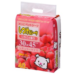 （まとめ）しつけるシーツ いちごの香りレギュラー40枚 (ペット用品) (×6セット）