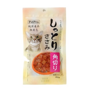 （まとめ）ペットプロ PP純国産しっとりささみ角切り 40g【×10セット】