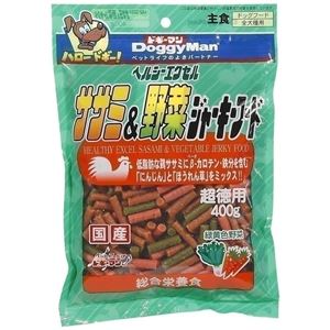 （まとめ）ドギーマンヘルシーエクセルササミ＆野菜ジャーキーフード 400g【×12セット】