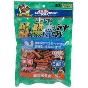 （まとめ）ドギーマンヘルシーエクセル ササミ＆野菜+魚入ジャーキーフード 400g【×12セット】