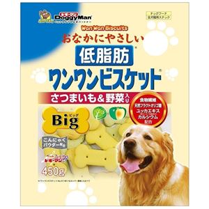 （まとめ）ドギーマンおなかにやさしい低脂肪ワンワンビスケット Big さつまいも＆野菜入 450g【×12セット】