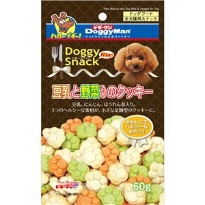 （まとめ）ドギーマンドギースナックバリュー 豆乳と野菜入のクッキー 60g【×30セット】