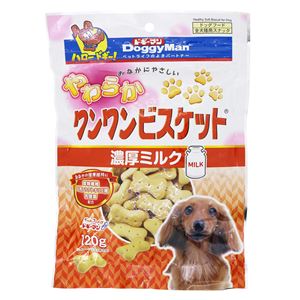 （まとめ）ドギーマンおなかにやさしい やわらかワンワンビスケット 濃厚ミルク 120g【×24セット】