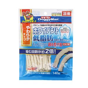 （まとめ）ドギーマンホワイデント低脂肪 チューイングスティック 超小型犬用 ミルク味 140g【×24セット】