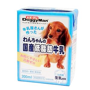 （まとめ）ドギーマンわんちゃんの国産低脂肪牛乳 200ml【×24セット】