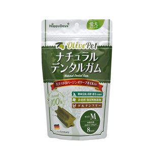 （まとめ）Happy DaysOlivePet ナチュラルデンタルガム M 8本入り【×6セット】