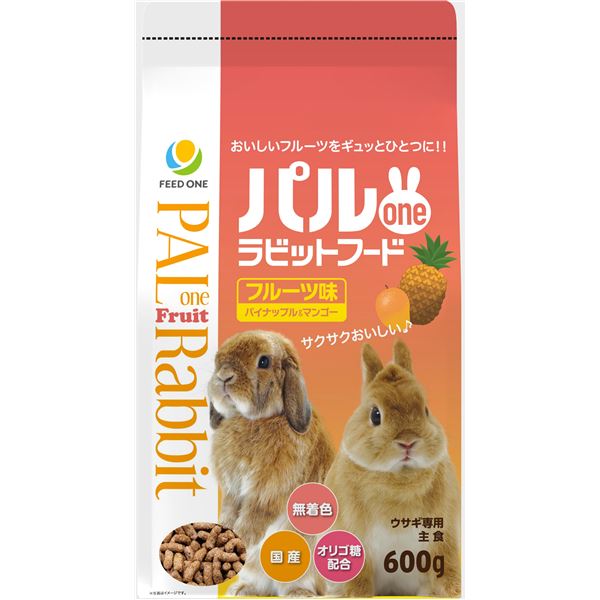 (まとめ）パルoneラビットフードフルーツ味 600g（ペット用品）【×6セット】【代引不可】