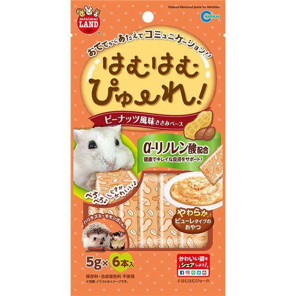 （まとめ） はむはむぴゅーれ ピーナッツ風味ささみペース 30g（5g×6本入） （ペット用品） 【×10セット】【代引不可】