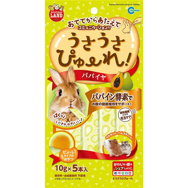 （まとめ） うさうさぴゅーれ パパイヤ 10g×5本入 （ペット用品） 【×10セット】【代引不可】