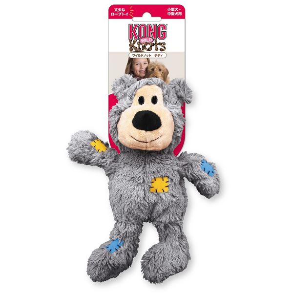 (まとめ) KONG(コング) ワイルドノット テディ M グレイ (ペット用品) 【×3セット】