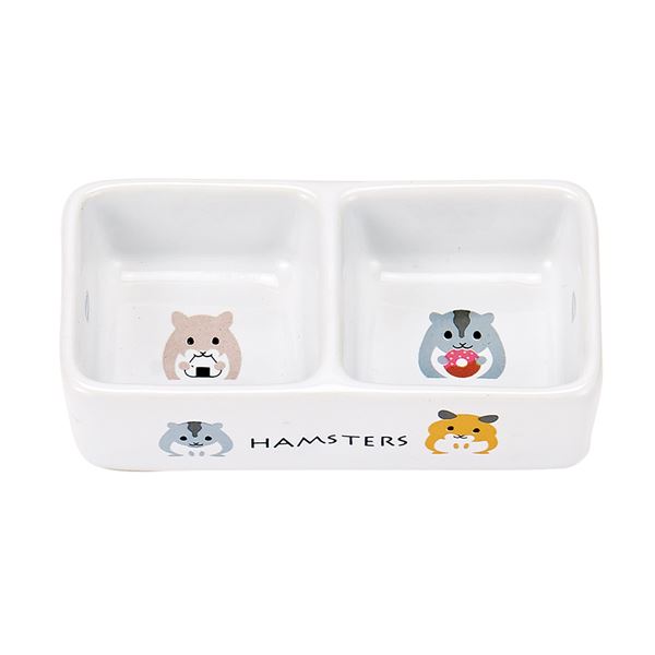 （まとめ） ハムちゃんのダブル食器 1個 （ペット用品・小動物用） 【×3セット】