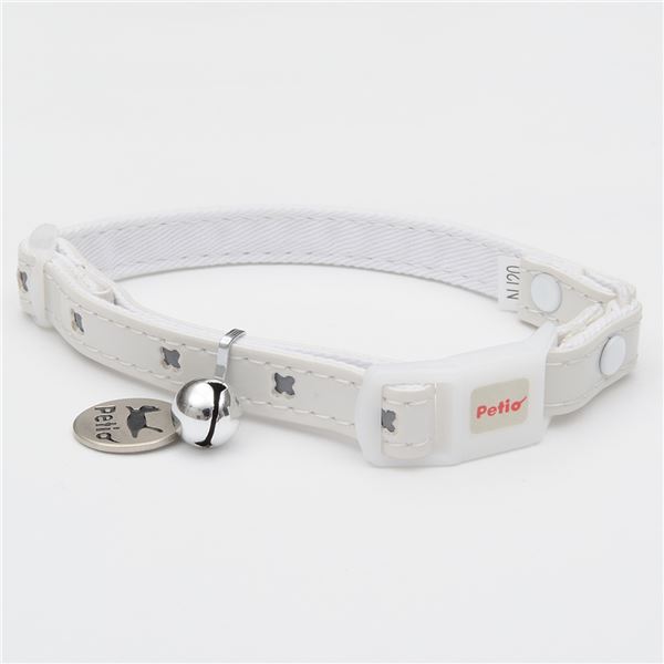 （まとめ）CAT COLLAR クロスレザーカラー ホワイト【×3セット】 (猫用品/首輪)