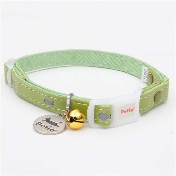 （まとめ）CAT COLLAR フィッシュレザーカラー グリーン【×3セット】 (猫用品/首輪)