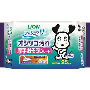 （まとめ）シュシュット！ 厚手おそうじシート 犬用 25枚【×5セット】 (犬用品)
