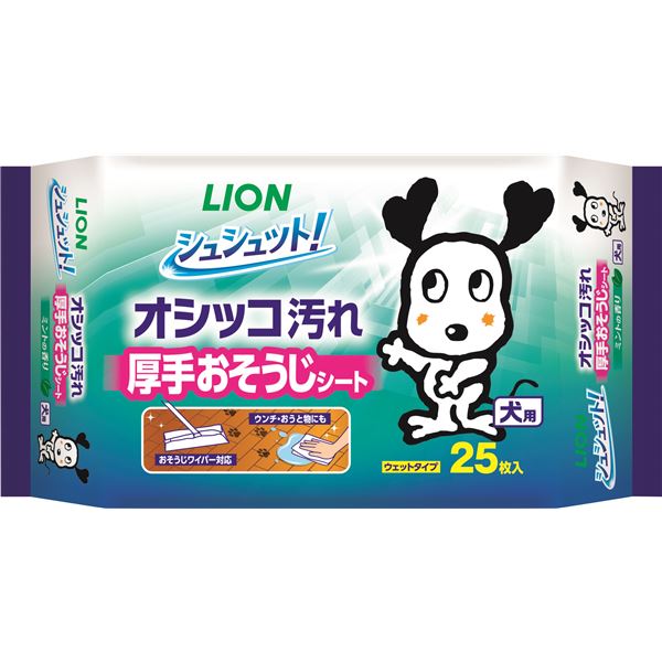 （まとめ）シュシュット！ 厚手おそうじシート 犬用 25枚【×5セット】 (犬用品)