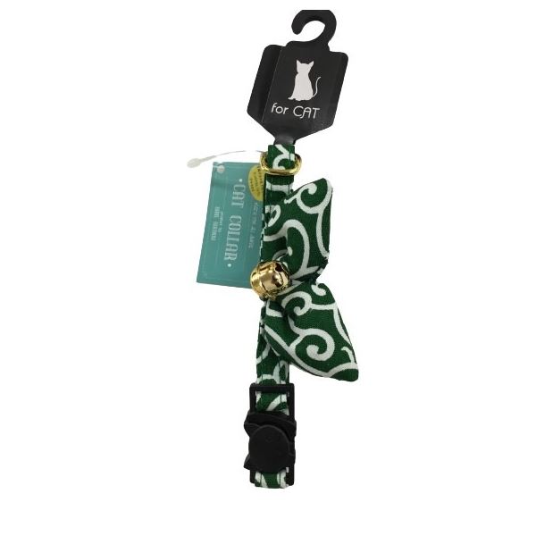 （まとめ）唐草キャットカラー 緑【×3セット】 (犬用品/首輪)