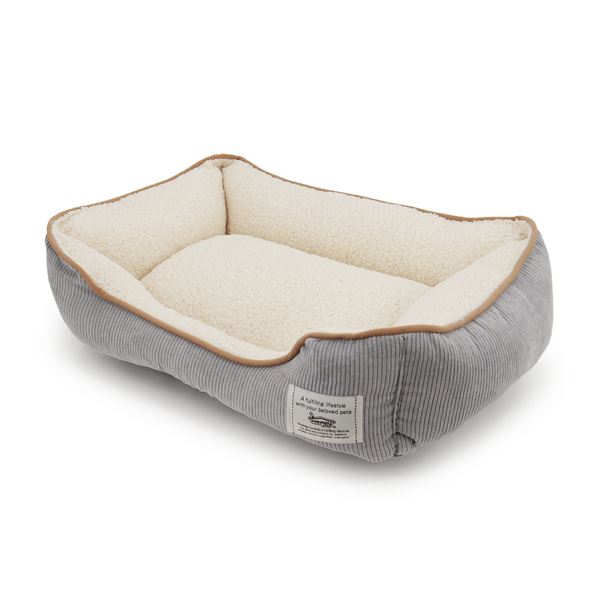Homey コーデュロイスクエアベッド S グレー (ペット住関連用品/ベット/ベッド)