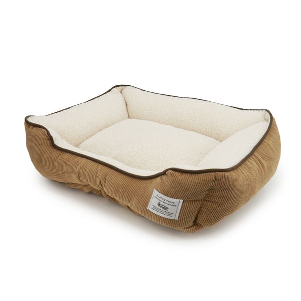 Homey コーデュロイスクエアベッド M ブラウン (ペット住関連用品/ベット/ベッド)