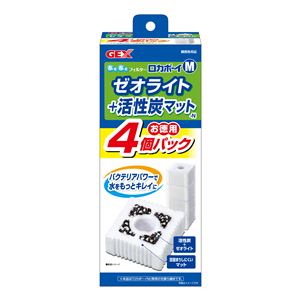 （まとめ）ロカボーイM ゼオライト＆活性炭マット-N 4個パック【×3セット】 (観賞魚/水槽用品)