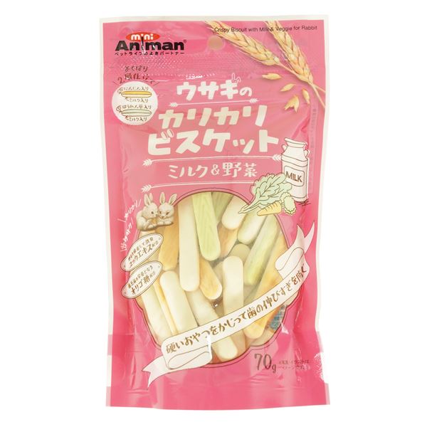 （まとめ）ドギーマンハヤシ ウサギのカリカリビスケット ミルク＆野菜 70g ウサギフード 【×10セット】