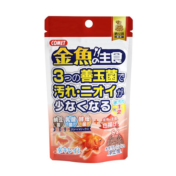 （まとめ）金魚の主食 納豆菌 色揚げ 40g+10g 金魚用フード 【×10セット】