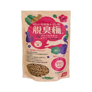 （まとめ） ペットの脱臭トイレ砂 脱臭梅 3L 【×2セット】 ペット用品・猫用