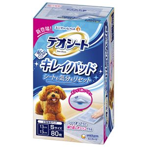 （まとめ） デオシート キレイパッド Sサイズ 80枚 【×2セット】 ペット用品・犬用