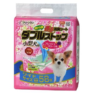 香る消臭シート ダブルストップ小型犬用 フレッシュフローラルの香り ワイド 58枚 ペット用品・犬用