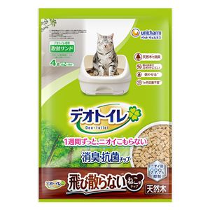 ユニ・チャーム デオトイレ 消臭・抗菌チップ天然木 飛び散らないねこ型チップ 4.0L 犬猫 衛生用品
