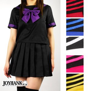 《大きいサイズ》ビビットリボンのブラックセーラー服【コスプレ/コスチューム/制服/学生服/半袖/衣装】04000319-3Lサイズ チェリー - セーラー服・コスプレ専門店 《大きいサイズ》ビビットリボンのブラックセーラー服【コスプレ/コスチューム/制服/学生服/半袖/衣装】04000319-3Lサイズ チェリー - セーラー服・コスプレ専門店