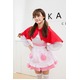 7808 赤ずきん メイド服 アイドル風 長袖 コスプレ衣装 【メイド/ハロウィン/クリスマス/イベント/パーティ/コスプレ/コスチューム/仮装/衣装】 - 縮小画像2
