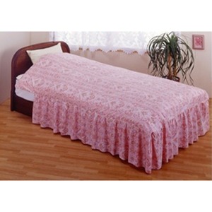 フリル付きベッド用掛け布団カバー ダブルピンク 綿100% 日本製 商品写真