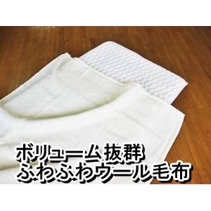 ボリューム抜群 ふわふわウール毛布 シングルアイボリー 日本製 商品写真2