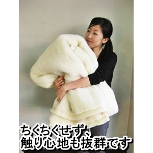 ボリューム抜群 ふわふわウール毛布 シングルアイボリー 日本製 商品写真4