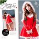 サンタコスプレ コスチューム ドレス ワンピース s025 赤 ファー - 縮小画像1