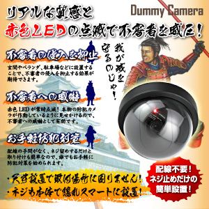 【防犯用ダミーカメラ 屋外】ドーム型 (ブラック) オンサプライ(OS-164) 【2台セット】 商品写真2