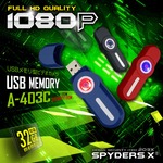 USBメモリ型カメラ スパイカメラ スパイダーズX (A-403C) ブルー 光るボタン 1080P 32GB対応 