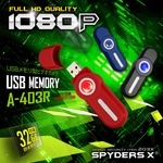 USBメモリ型カメラ スパイカメラ スパイダーズX (A-403R) レッド 光るボタン 1080P 32GB対応 
