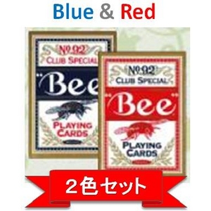【トランプ】Bee(ビー)ポーカーサイズ 【レッド・ブルー】【2色セット】 商品写真1