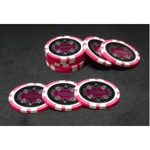 Quattro　Assi(クアトロ・アッシー)ポーカーチップ(5000)　桃　<25枚セット> 商品写真3
