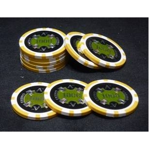 Quattro　Assi(クアトロ・アッシー)ポーカーチップ(1000)黄　<25枚セット> 商品写真3