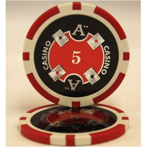 Quattro　Assi(クアトロ・アッシー)ポーカーチップ100枚セット<2色ホワイト&レッド> 商品写真2