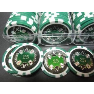 Quattro　Assi(クアトロ・アッシー)ポーカーチップ100枚セット<2色グリーン&ブラック> 商品写真4