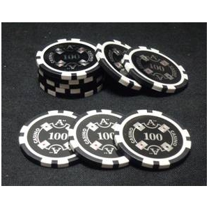 Quattro　Assi(クアトロ・アッシー)ポーカーチップ(100)黒　<25枚セット> 商品写真3