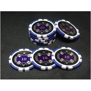 Quattro　Assi(クアトロ・アッシー)ポーカーチップ(10)青　<25枚セット> 商品写真3
