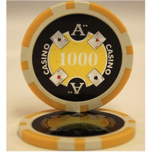 Quattro　Assi(クアトロ・アッシー)ポーカーチップ100枚セット<イエロー(1000)> 商品写真2