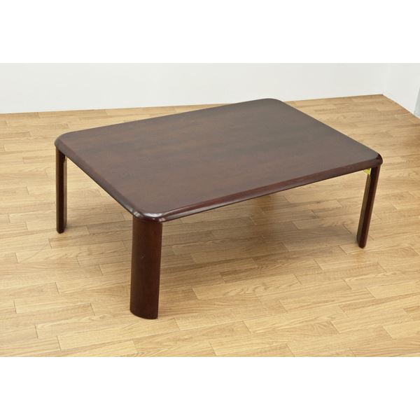 NEWウッディーテーブル/折りたたみローテーブル 【長方形 90cm×60cm】 ブラウン 木製 【完成品】