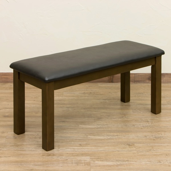 ダイニングベンチチェア/スツール 【ブラウン】 幅91cm 座面高：43cm 張地：合成皮革(合皮)【代引不可】