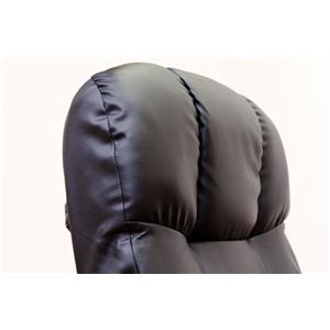 【在庫処分品】 回転式ワイド肘付き座椅子/リクライニングチェア 【ブラック】 肘付き 張地:合成皮革/合皮 『VIVA』 商品写真3