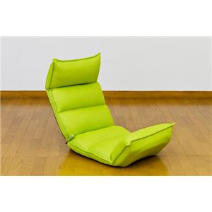 【在庫処分品】 低反発メッシュ座椅子/無段階リクライニングチェア 【グリーン】 レバー付き 『PONY』 商品写真1